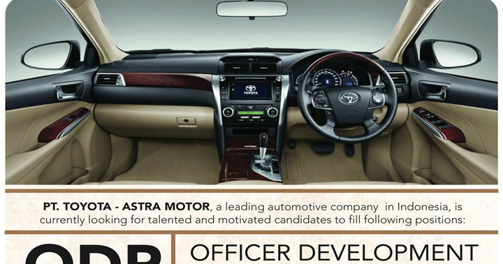 Lowongan Kerja Terbaru PT Toyota-Astra Motor  Rekrutmen 