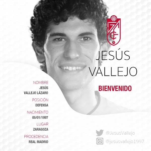 Oficial: Granada, llega cedido Jesús Vallejo