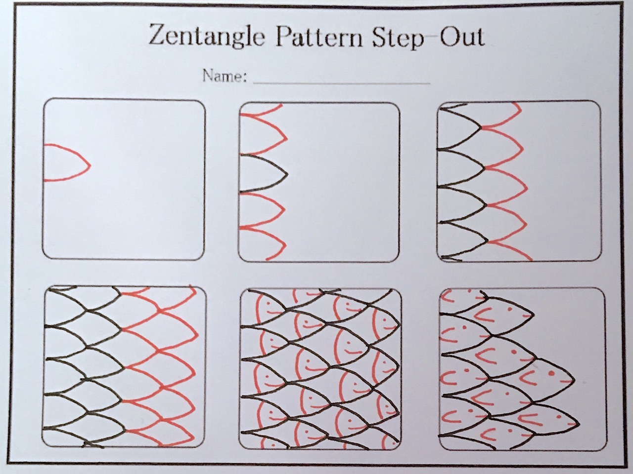 Cute Fishies, Zentangle fun -- Step-out and Finished Examples | Always ...