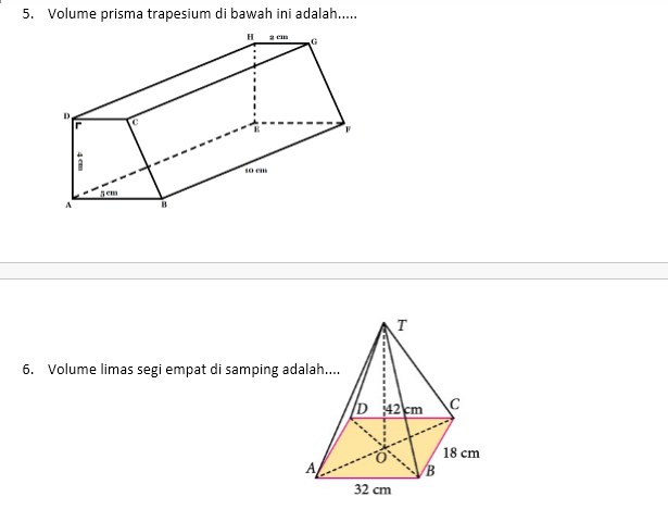 Ilmu yang Bermanfaat Contohcontoh Soal Latihan Volume