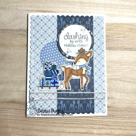 Dashing by with holiday cheer by Debbie features Festive Fawns and Frames & Flags die set by Newton's Nook Designs; #newtonsnook, #christmas, #cardmaking