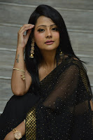 Telugu Actress Shubhangi Pant in Black Saree Pics at Rave Naa Cheliya Movie Trailer Launch HeyAndhra.com