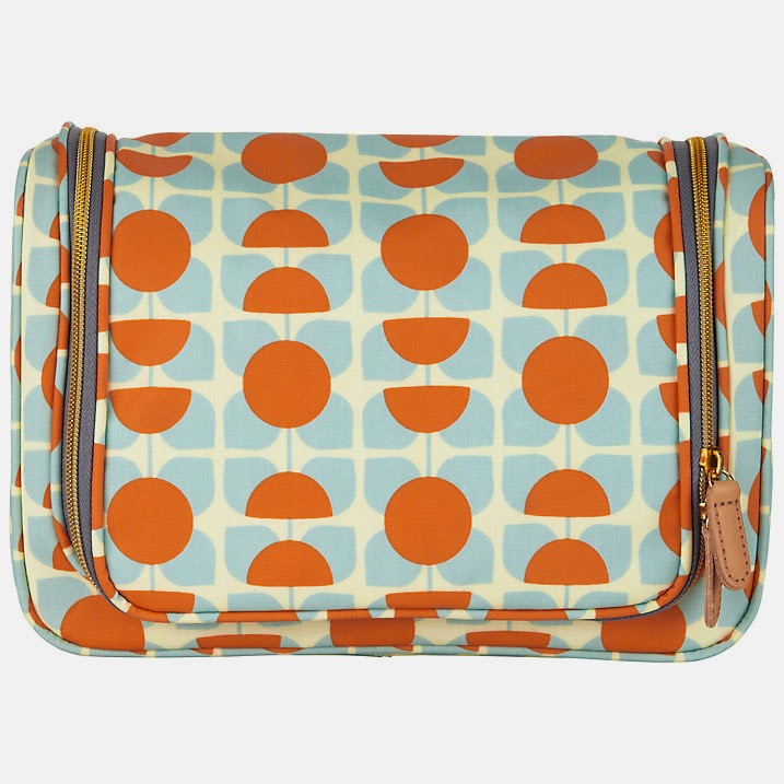I Love Orla Kiely Orla Kiely Square Flower Wash Bags in Orange and Blue