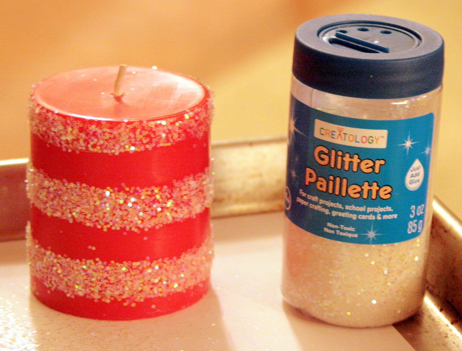 The Navy Stripe Sparkle Candles