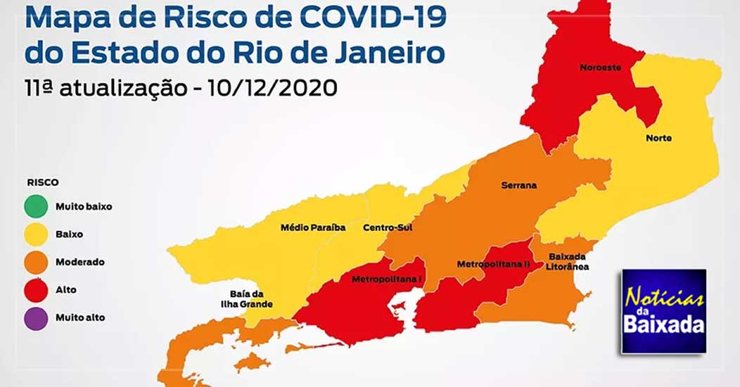 Mapa de Risco indica que 75 da população do RJ está em locais de alto risco para Covid19