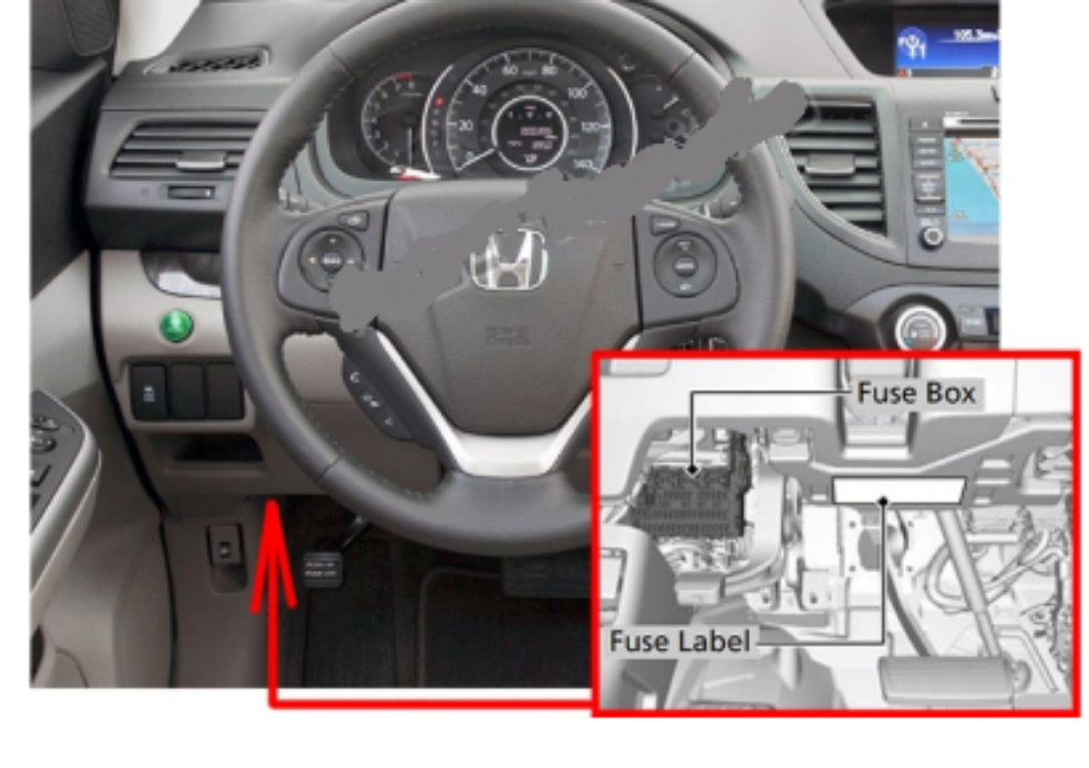 letak sekring mobil HONDA CRV 2012-2014