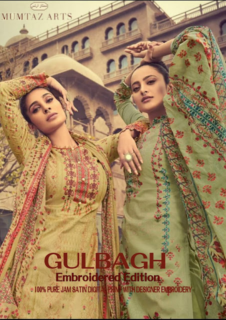 Mumtaz Gulbagh Embroiderd Edition Jam Satin  salwar Kameez Collection 