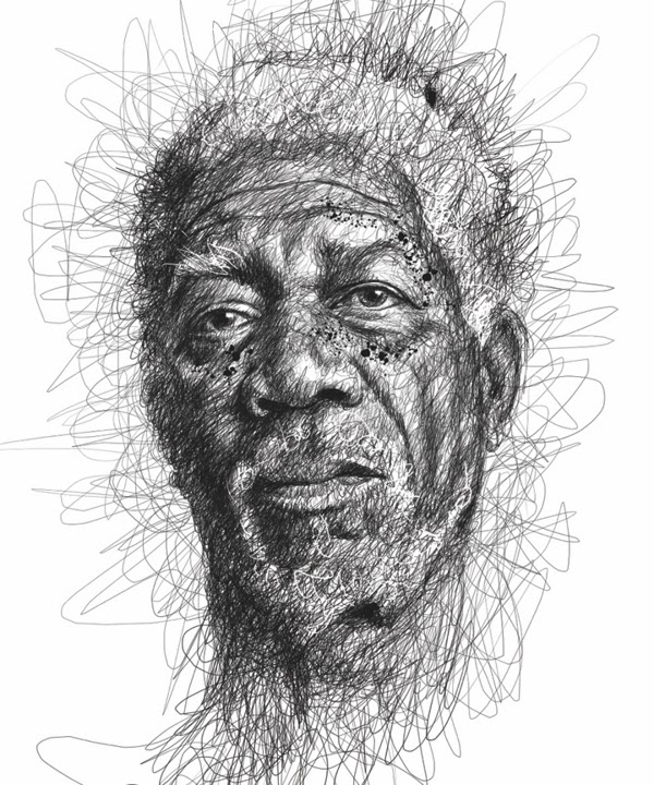 Desenhos a lápis de rosto de famosos