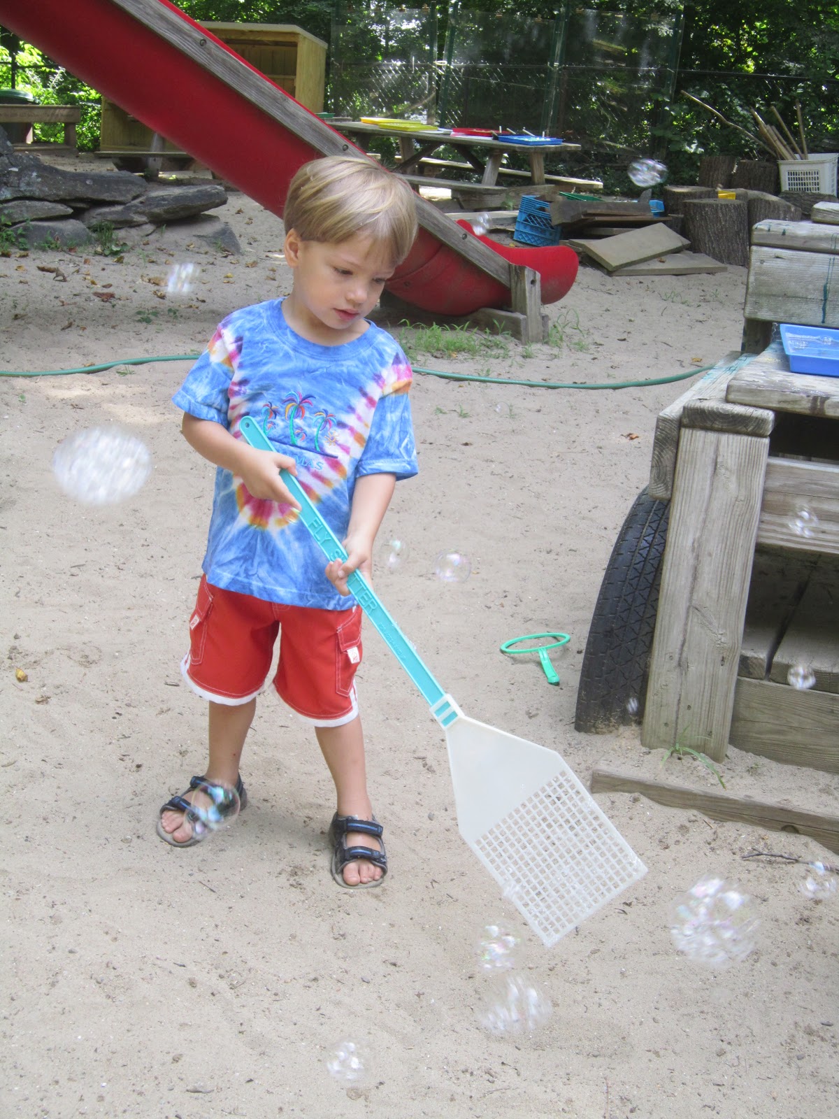 Playfully Learning Fly Swatter Bubble Wands