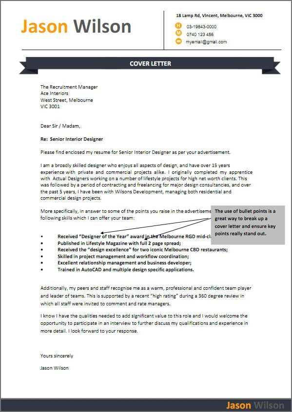 cv and cover letter for australia