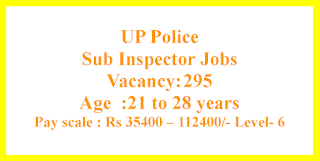 Sub Inspector Jobs in UP Police