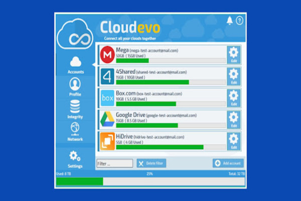 برنامج Cloudevo لتوحيد الخدمات السحابية المختلفة و الحصول على مساحة تخزين غير محدودة
