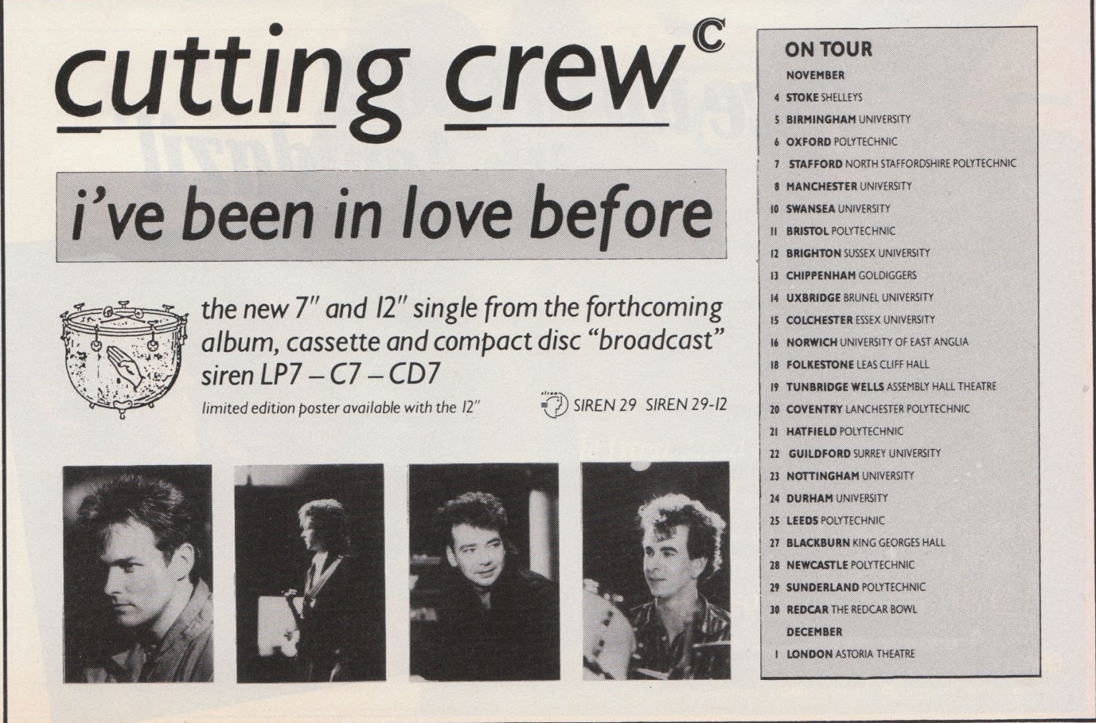 Top Of The Pop Culture 80s Cutting Crew I've Been In Love Before 1986 Top Of The Pop Culture 80s Cutting Crew I've Been In Love Before 1986