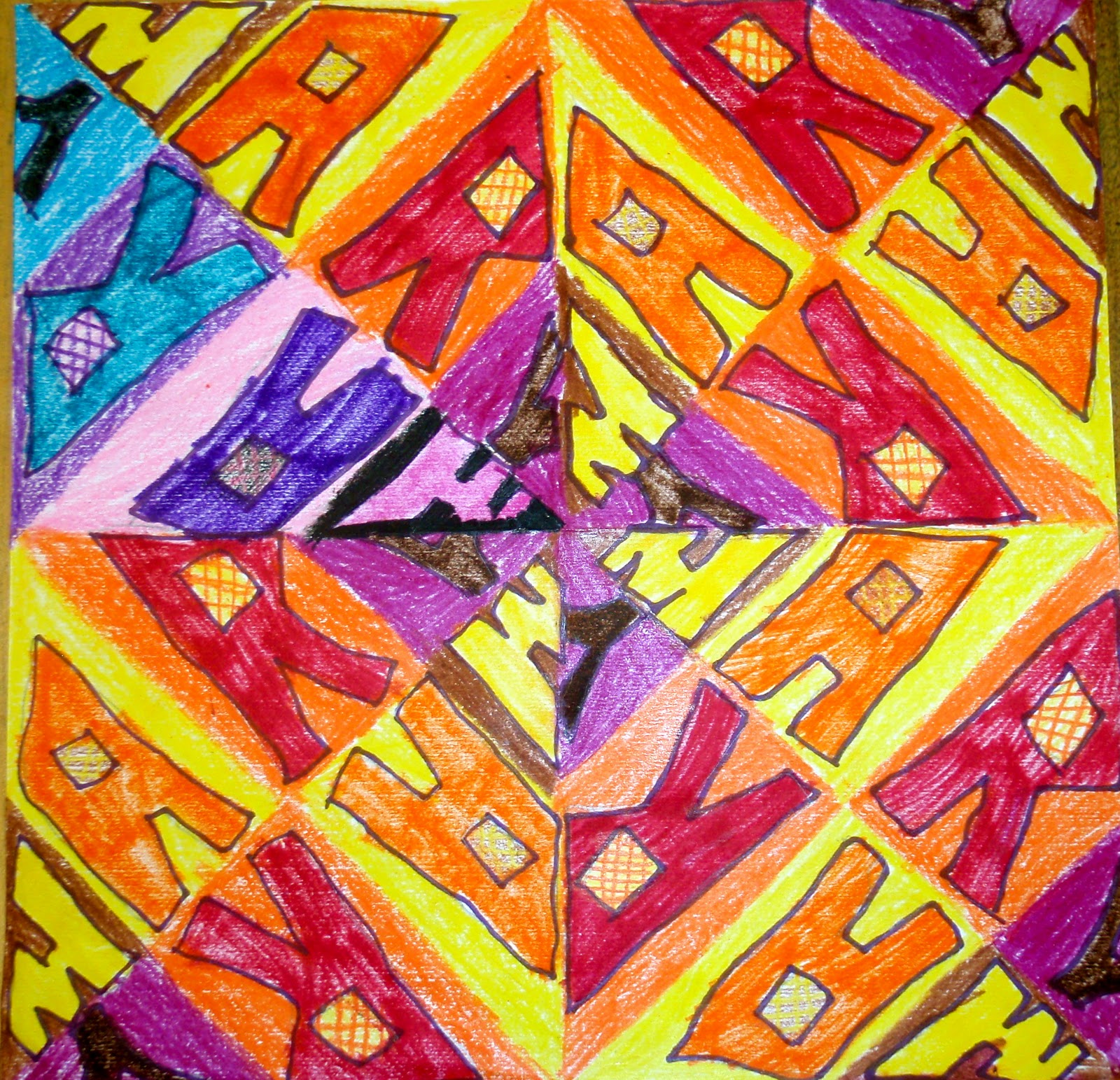 Organized Chaos: Radial Name Designs - EMPHASIS - 5th Grade