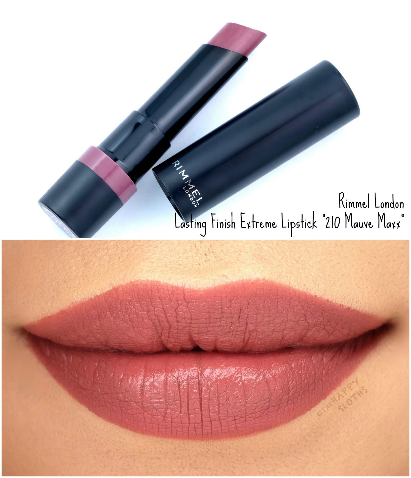 Rimmel London | Lasting Finish Extreme Lipstick in "210 Mauve Maxx": Review and Swatches