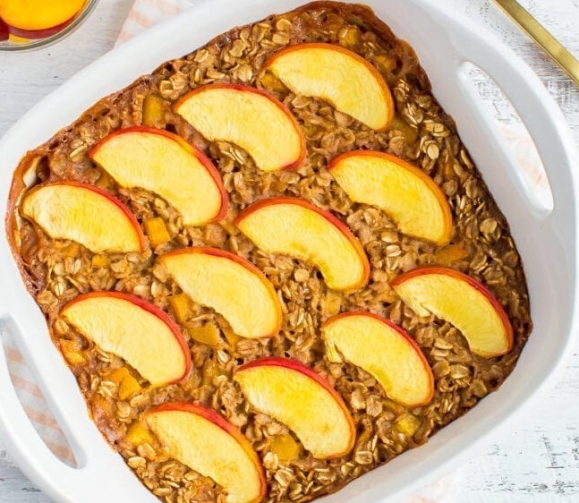 Peach Baked Oatmeal #dietrecipes #healthy