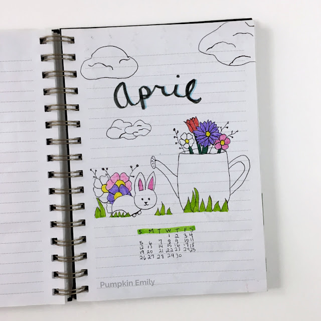 April Bullet Journal Cover Page