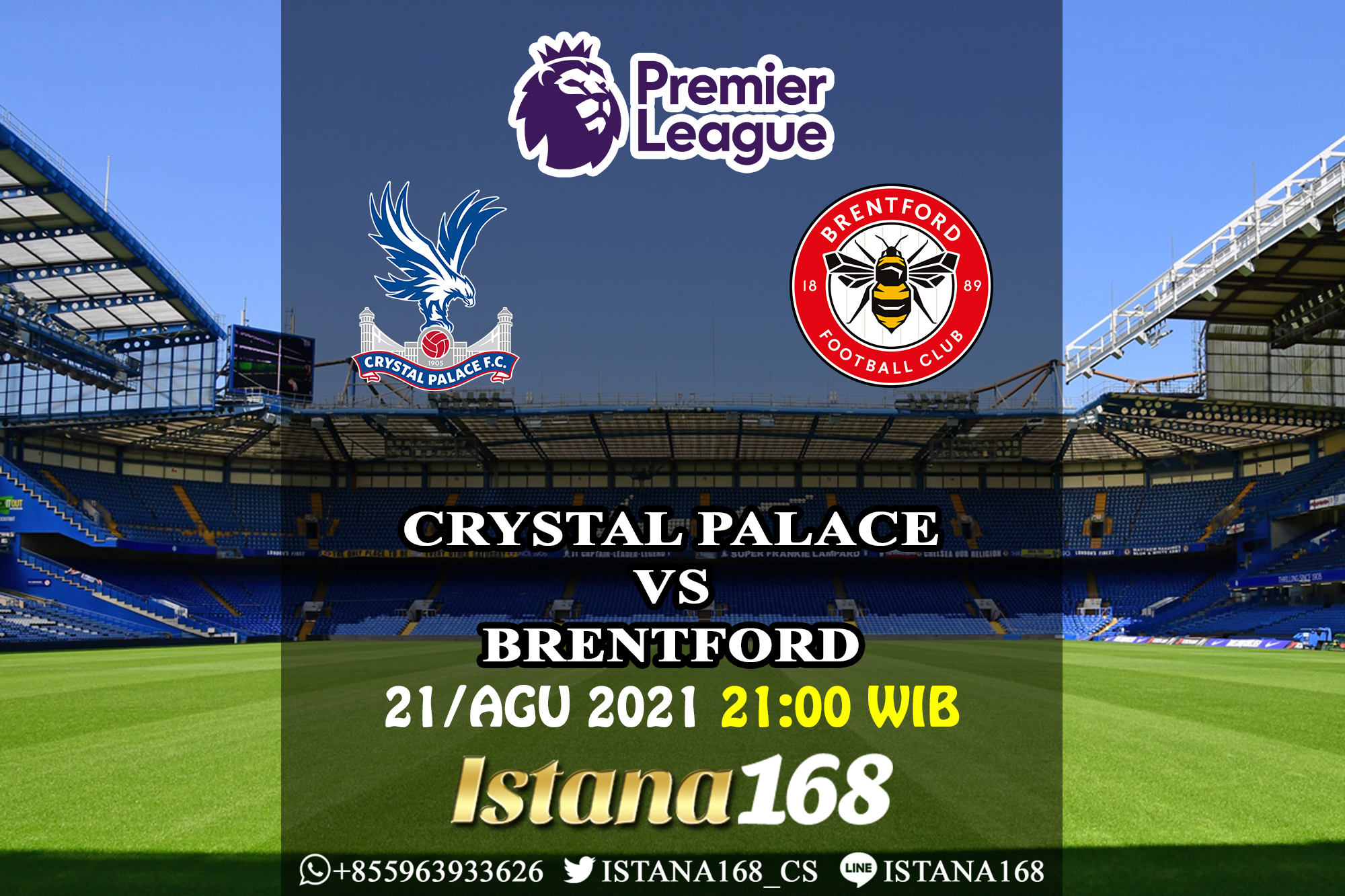 Prediksi Bola Akurat Istana168 Crystal Palace vs Brentford 21 Agustus 2021