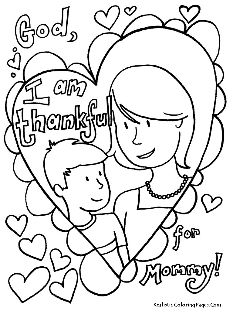 Printable Mothers Day Coloring Pages | Realistic Coloring Pages