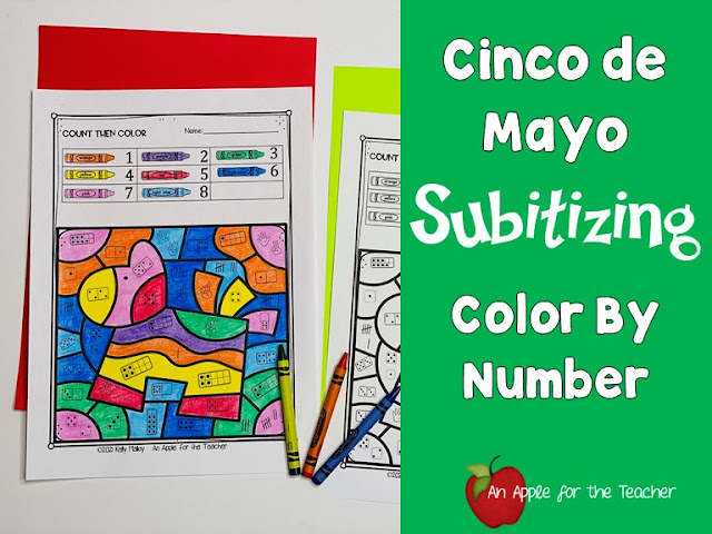 Cinco de Mayo Subitizing Color By Number Worksheets