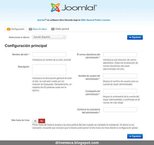 DriveMeca instalando Joomla en Linux Centos 7 paso a paso