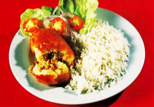 Papa rellena de pescado