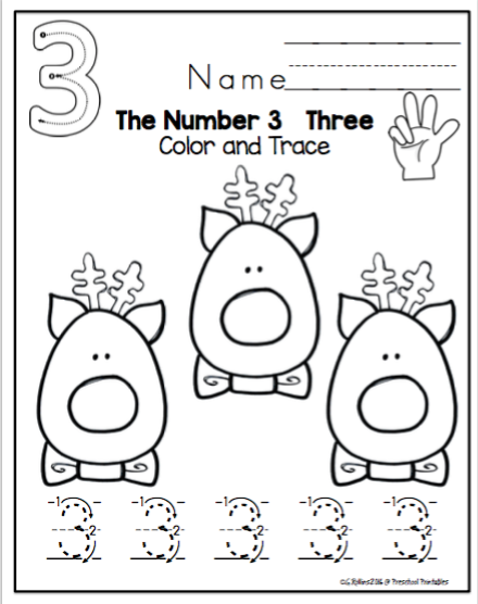 Christmas Large Number Practice ~ Preschool Printables