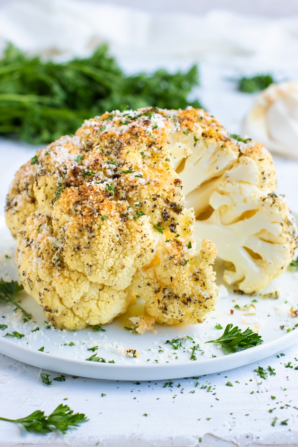 Garlic & Herb Whole Roasted Cauliflower Cook Recipess