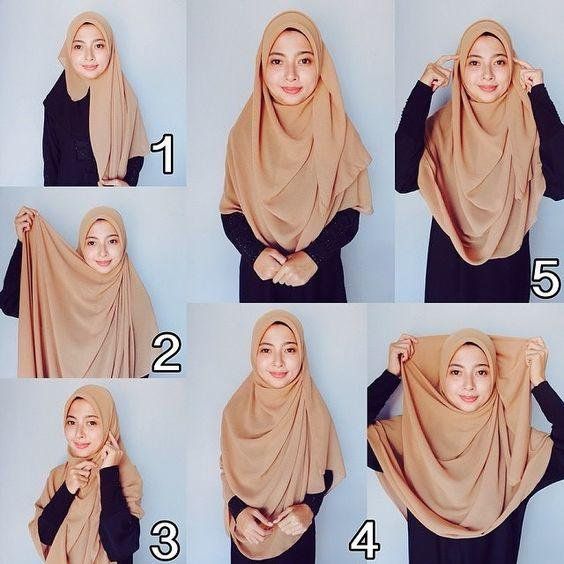 tutorial hijab menutup dada 2021