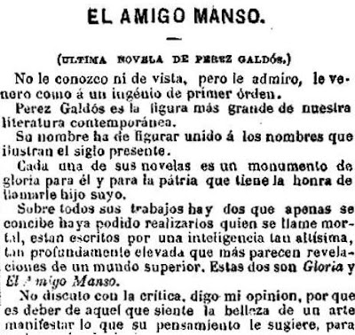 Fragmento del texto publicado en El Liberal