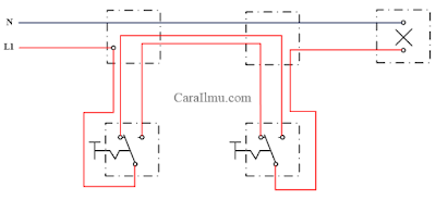 diagram pengawatan saklar tukar hotel