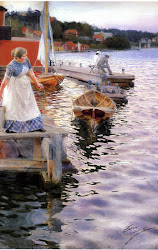 zorn anders paintings twilight watercolor painting 1887 watercolour anderszorn midsummer dance watercolors oil morning service christmas artist technique sterkhovart akvarell