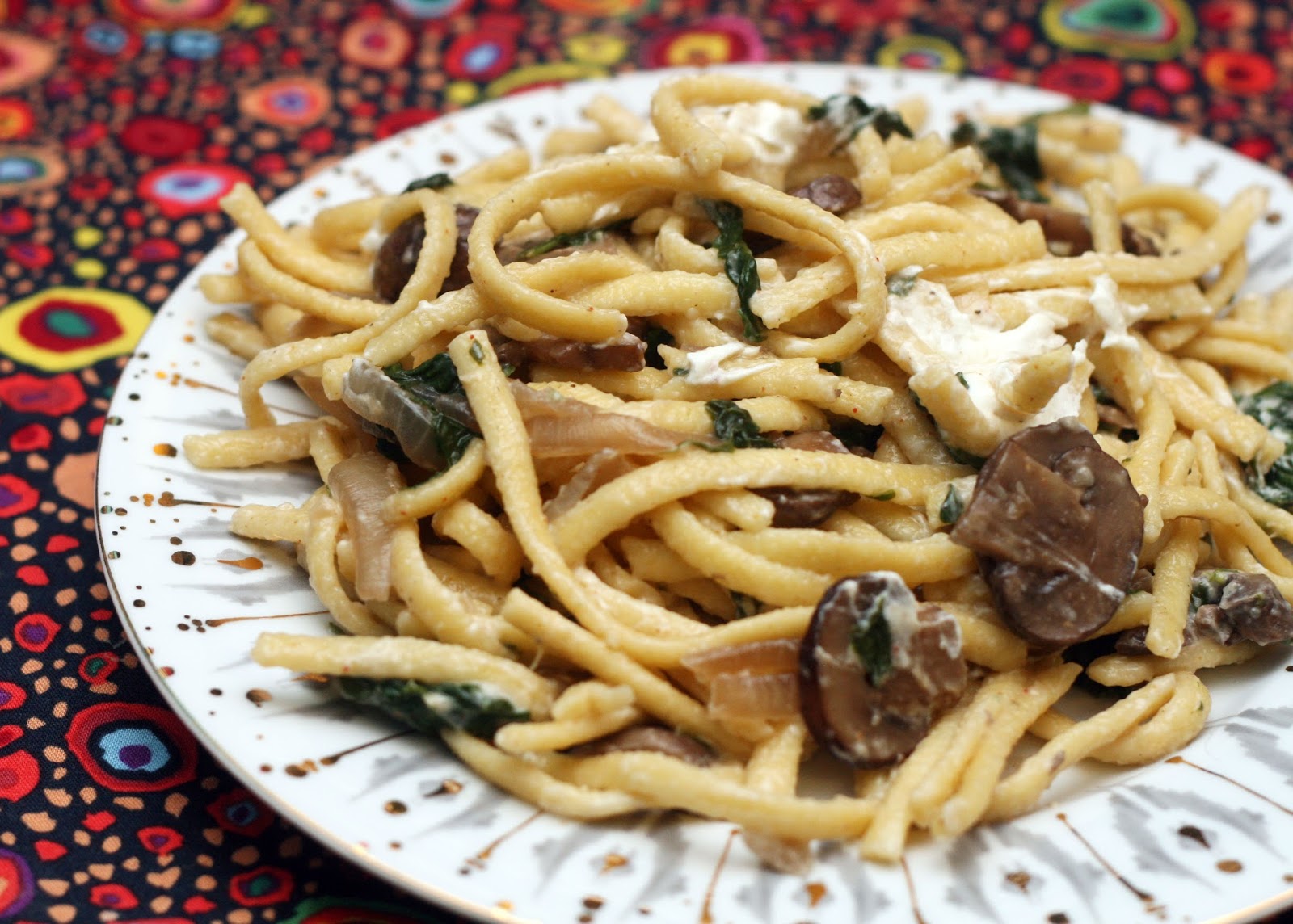 Spaetzle with Mushrooms, Spinach and Chèvre Coconut & Lime