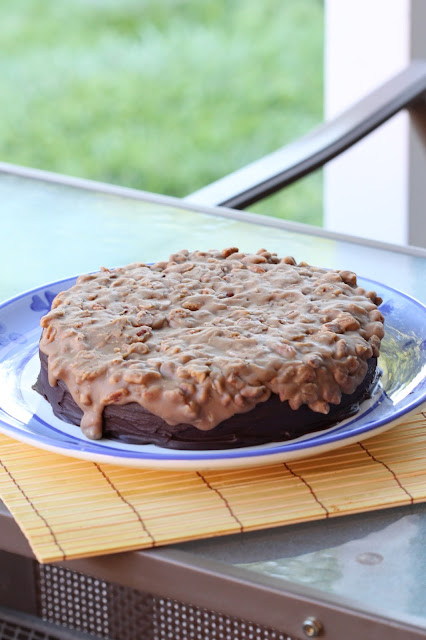 Chocolate Cake with Praline Topping | Tortillas and Honey