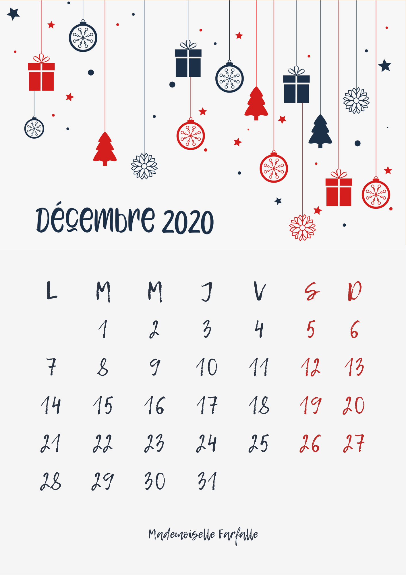 Calendrier et fonds d’écran de décembre 2020 à télécharger