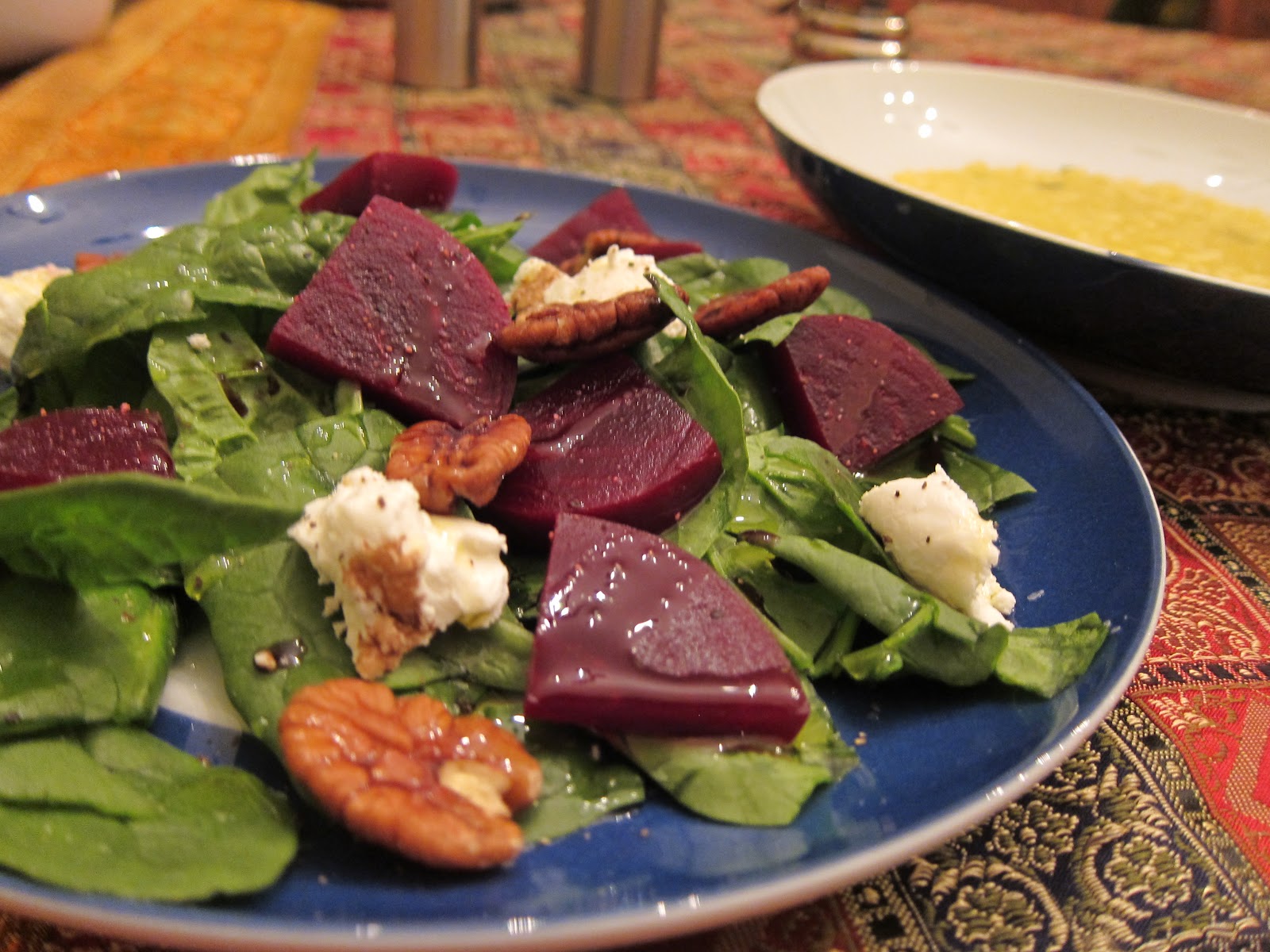 milk and blackberries Salad with Pickled Beets, Goat Cheese, and Pecans