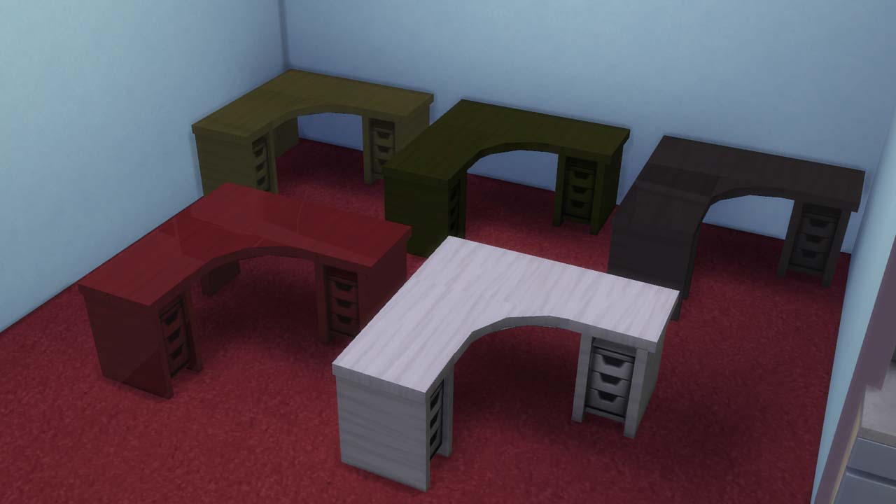 Симс 4 столик. SIMS 4 компьютерный стул. Стол криволинейный SIMS 4. Симс 4 угловой стол. Угловой письменный стол симс 4.