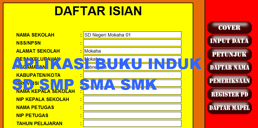 Aplikasi Buku Kerja Guru K13 Format Excel Smp Buku Kerja