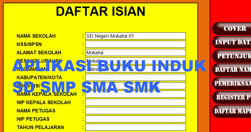 Aplikasi Buku Induk Siswa Excel Gratis Guru Paud Aplikasi Buku Induk Siswa Excel Gratis Guru Paud