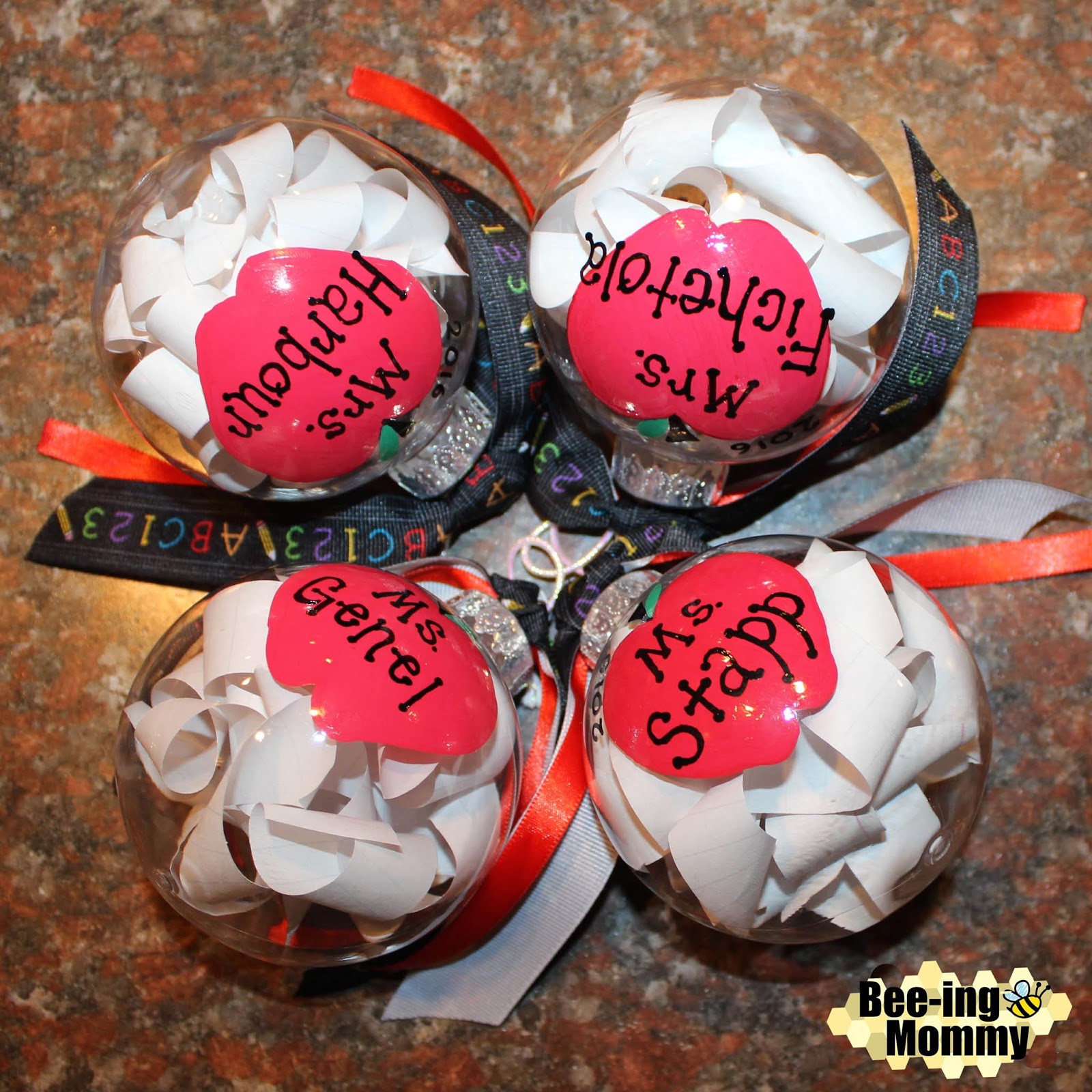 Teacher Ornament Tutorial Personalized Apples