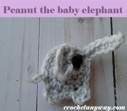 Crochet tiny elephant applique
