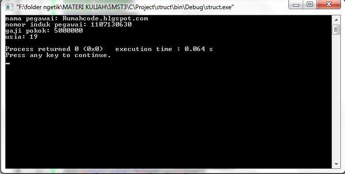 Tempat Berbagi Ilmu dan Inspirasi: Belajar C++ Part 13 - Struct dalam C++