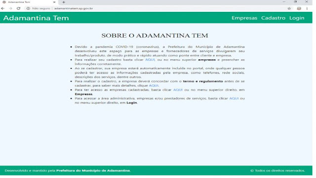 Portal “Em Adamantina Tem” já conta com mais de 30 cadastros