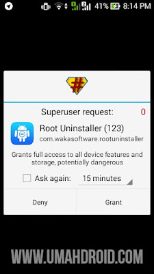 Ijinkan Super User Root Uninstaller