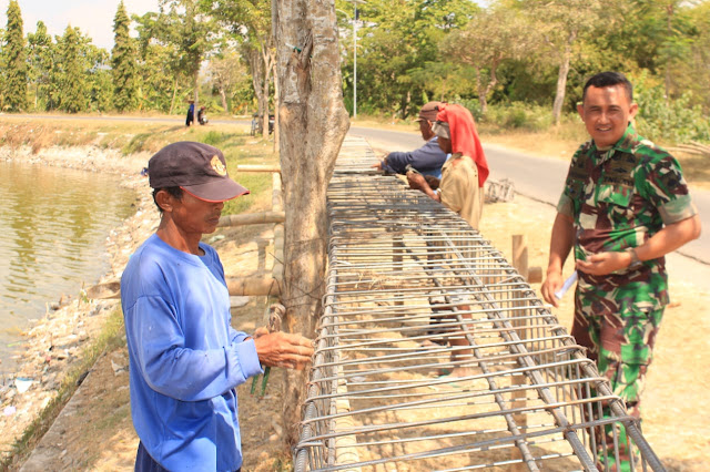 Dandim 0723/Klaten Cek pembuatan Jembatan Satgas TMMD Reg ke 105 di Jimbung