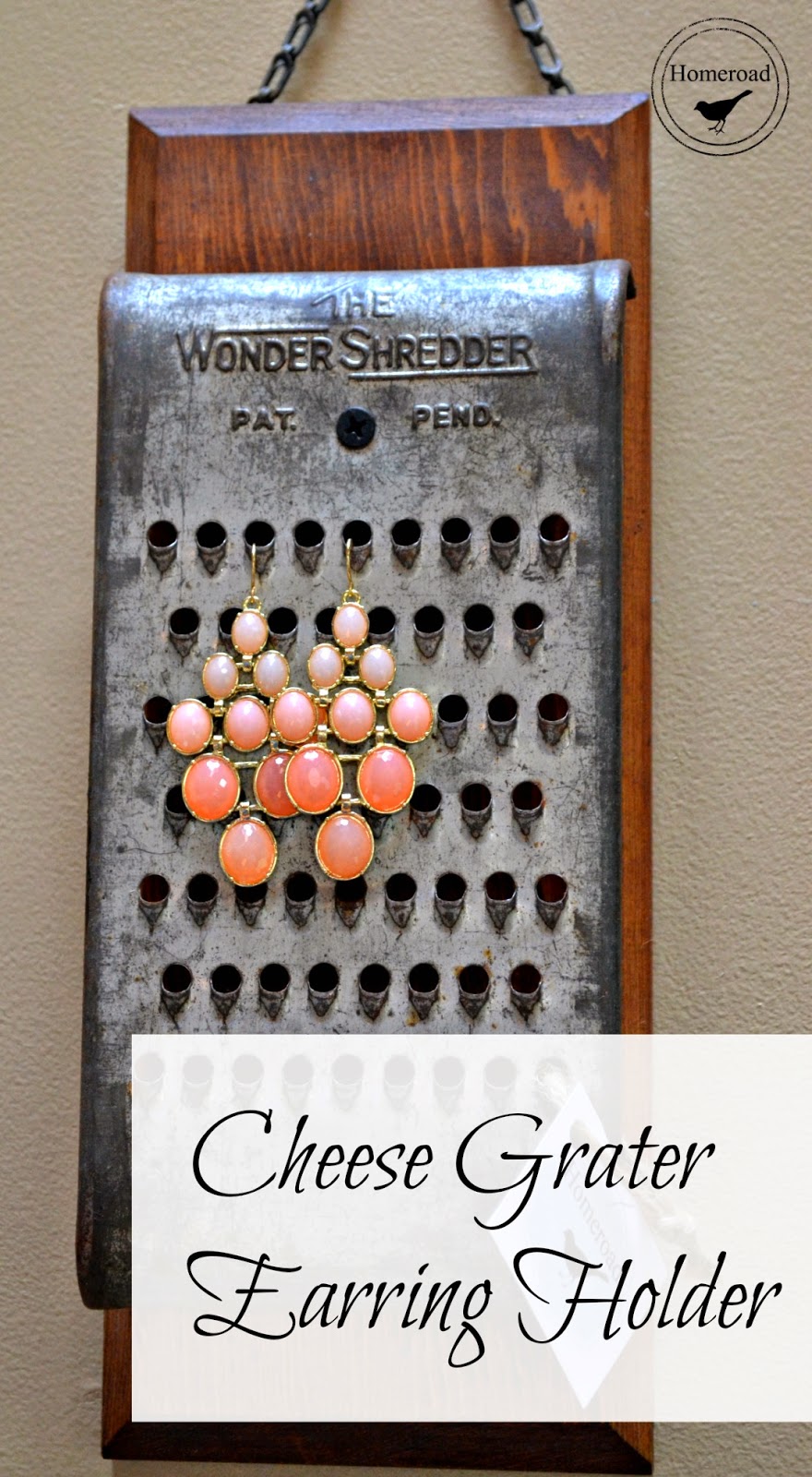 Homemade Earring Holder from an Upcycled Cheese Grater