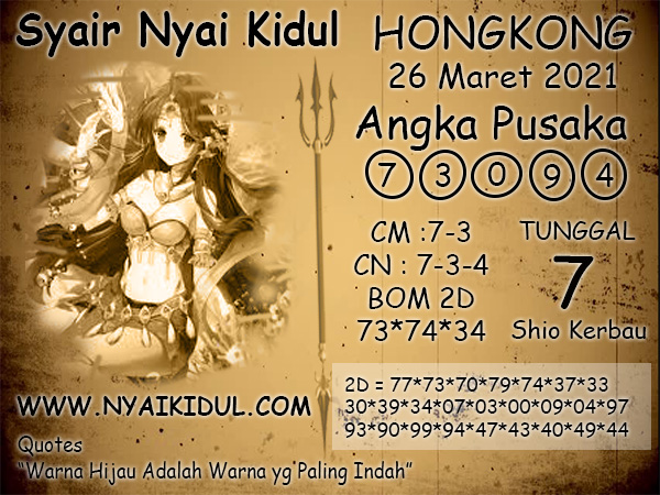 Syair Nyai Hongkong 26 Maret 2021