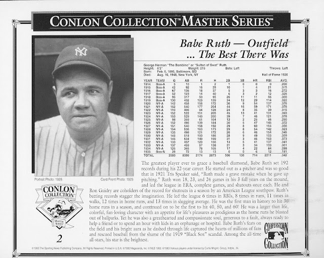 the Conlon Baseball Card Collector * 1993 8x10 Master Series (9 B&W