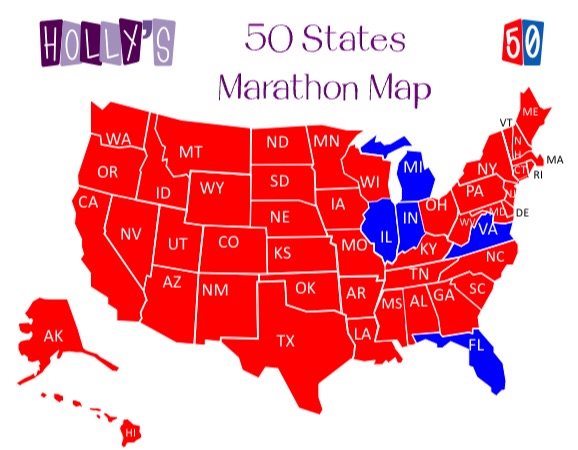 Team Tizzel: Holly's 50 States Marathon Map