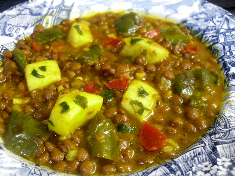 Receta de lentejas con sepia.